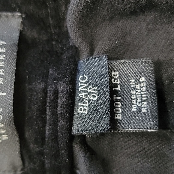 White House Black Market Blanc Size 6 Black Velvet Jeans Boot Leg, EUC - Picture 11 of 11